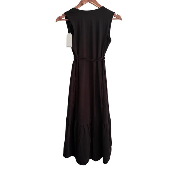 Universal Standard Wrap Twirl Dress 4XS 00 0 2XS NWT Black Capsule Travel Midi - Picture 8 of 11